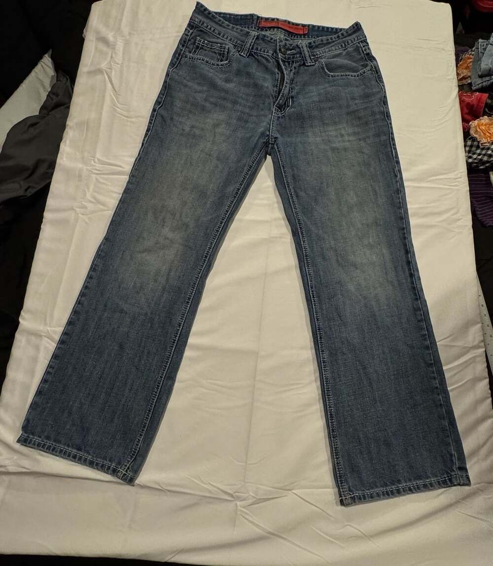 Y2K Rock & Roll Denim Double Barrel Straight Relaxed Straight Leg Jeans